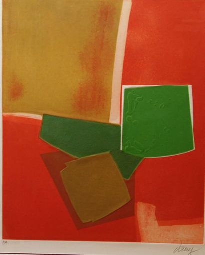 null DORNY Bertrand (1931-2005). [Composition abstraite]. Aquatinte en couleurs et...