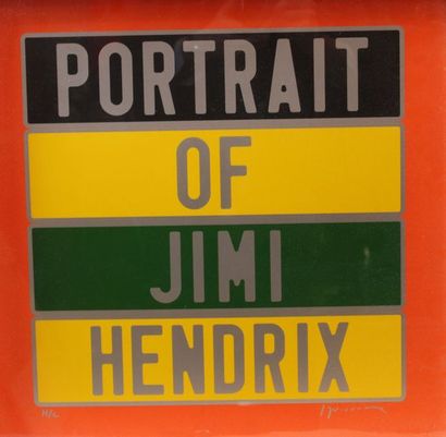 null DUCORROY Joël (né en 1955). [Jimmy Hendrix]. Sérigraphie en couleurs, tirée...