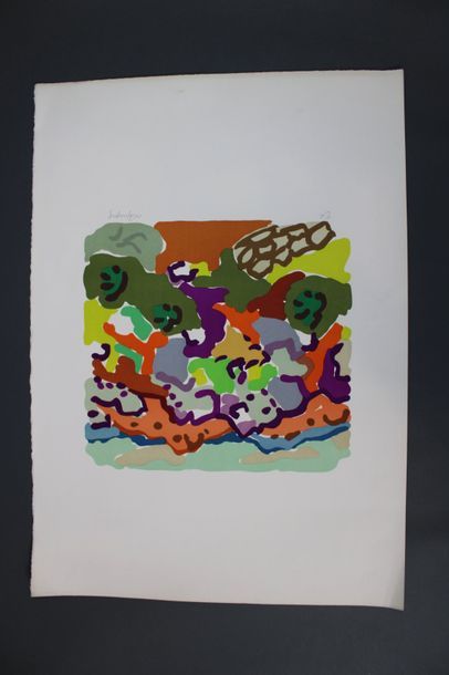 null LAPICQUE Charles (1898-1988). [Deux paysages]. Lithographies en couleurs imprimées...