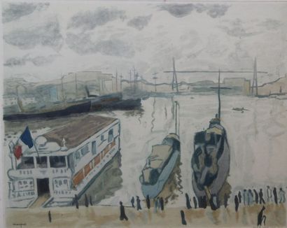 null MARQUET Albert (D’APRÈS) (1875-1925). Port de Marseille. c.1922-1923. Aquatinte...