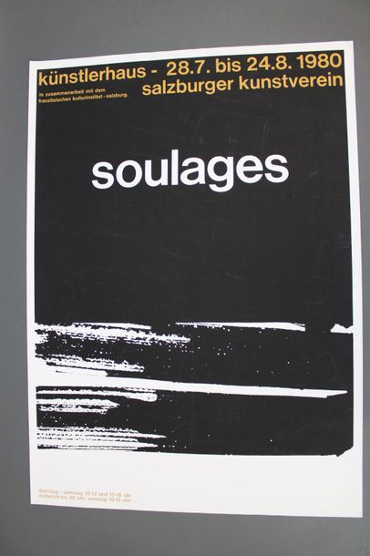 null SOULAGES Pierre (D’APRÈS) (né en 1919). Affiche pour l’exposition Soulages (Künstlerhaus,...