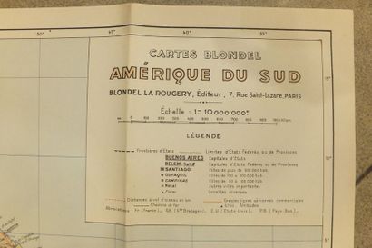 null AMERIQUE DU SUD - Cartes Blondel, échelle 1/10.000.000e, 9 couleurs - Blondel...