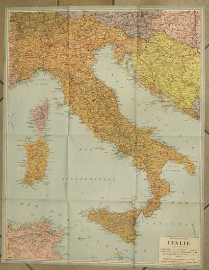 null ITALIE - Cartes Blondel, échelle 1/2.000.000e, 9 couleurs - Blondel la Rougery...