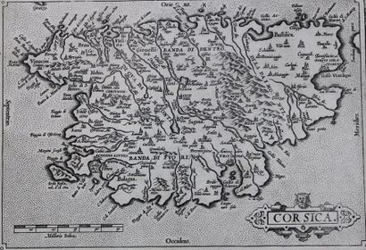null CORSE (20) – Fin du XVIe siècle. Corsica. Carte établie par Abraham ORTELIUS...