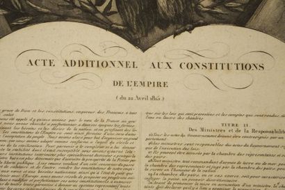 null NAPOLEON - Acte Additionnel Aux Constitutions De L'Empire (du 22 avril 1815),...