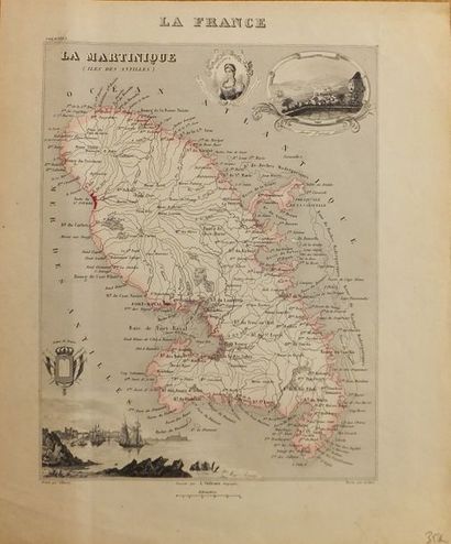 null ANTILLES - MARTINIQUE - Carte de la Martinique, La France, La Martinique (Ile...