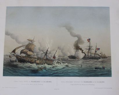 null ÉTATS-UNIS – FRANCE – GUERRE DE SÉCÉSSION. LEBRETON Louis (1818-1866). Combat...