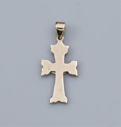   Croix pendentif en or gris 750°/00(18K). 2.90 g. H: 3.50 cm
