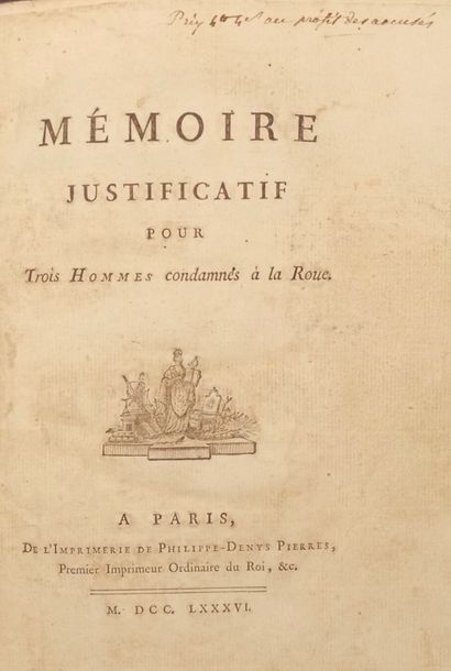 null DUPATY 

Credential memory for three men condemned to the wheel

Paris, Imprimerie...