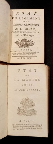 null MILITARIA 

ETAT de la Marine, année 1787. [Suivi de] ALMANACH des Colonies,...