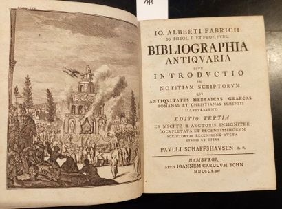 null FABRICIUS (Johann Albert)

Bibliographia antiquaria, sive Introductio in notitiam...