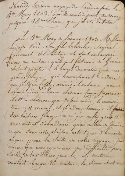 null MANUSCRIPT - SALINE

Notices about my trip to Paris from the 4th of May 1803,...