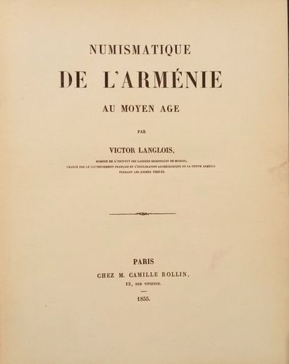 null LANGLOIS (Victor)

Numismatique de l'Arménie au Moyen-Âge

Paris, Chez Camille...