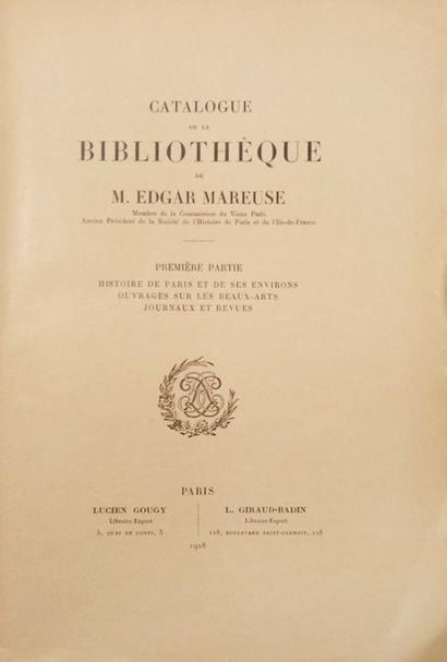 MAREUSE (Edgar) 
Catalogue de la bibliothèque...