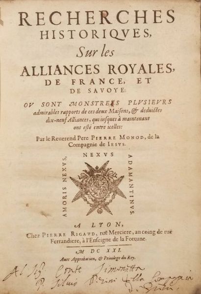 null MONOD (Pierre)

Recherches historiques, sur les alliances royales, de France,...