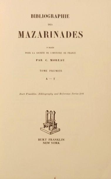 null MOREAU (Célestin)

Bibliographie des Mazarinades. Publié pour la Société de...