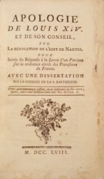 null NOVI DE CAVEIRAC (Jean)

Apologie de Louis XIV et de son conseil, sur la révocation...