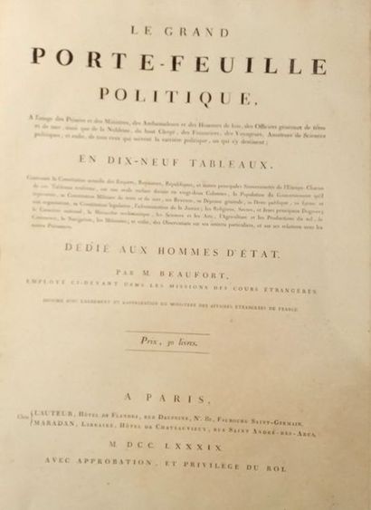 null BEAUFORT (de)

The Great Political Portfolio, for the use of princes and ministers,...