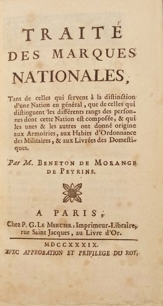 null BENETON DE MORANGE DE PEYRINS (Etienne-Claude)

A treatise on national marks,...