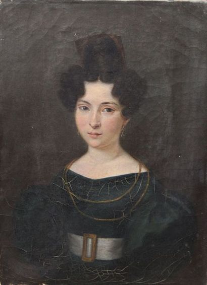 null Ecole française Première Moitié du XIX-ème Siècle : «Portrait de femme en buste...