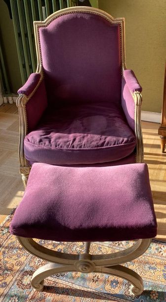 null Salon de style Louis XVI comprenant une paire de chaises, une bergère et un...