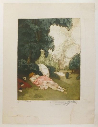 null GATIER Pierre-Louis (1878-1944). Summer or Sleeping Beauty. 1909. Etching and...