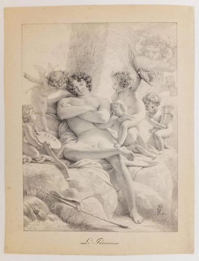 null GUÉRIN Pierre-Narcisse (1774-1833). Le Vigilant ; Le Paresseux ; Qui trop embrasse,...