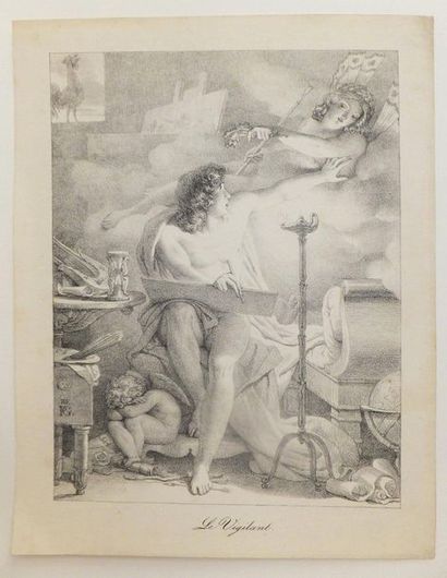 null GUÉRIN Pierre-Narcisse (1774-1833). Le Vigilant ; Le Paresseux ; Qui trop embrasse,...