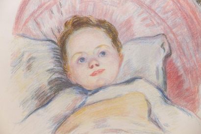 null GUILLAUMIN Armand (1841-1927). Tête d’enfant. 1897. Lithographie en couleurs....