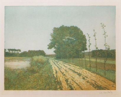 null HOUDARD Charles (1855-1931). The abandoned road. 1903. Etching and aquatint...