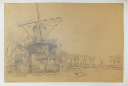 null NETHERLANDS - MIDDELBURG - XXth. GUASTALLA Pierre (1891-1968). [Mill in Middelburg]....
