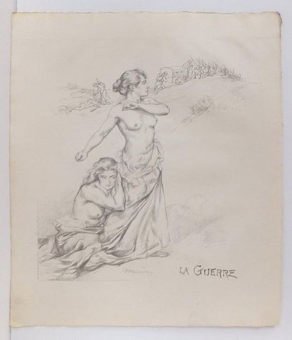 null MAURIN Charles (1856-1914), La Guerre. 1899. Lithographie. Planche 14 pour l’album...