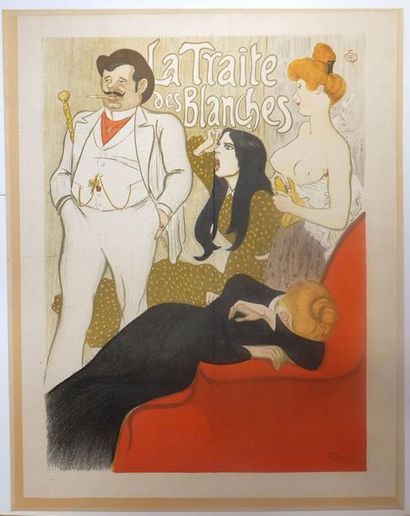 null STEINLEN Théophile-Alexandre (1859-1923). La Traite des Blanches. 1899. Affiche...