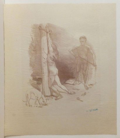 null WILLETTE Adolphe (1857-1926). La lithographie ; Le Christ à la colonne (2 épreuves)...