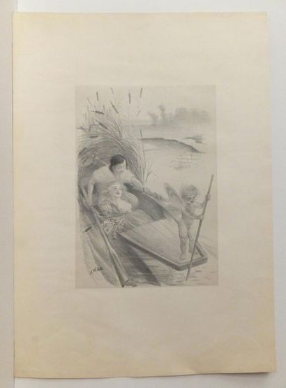 null WILLETTE Adolphe (1857-1926). La lithographie ; Le Christ à la colonne (2 épreuves)...