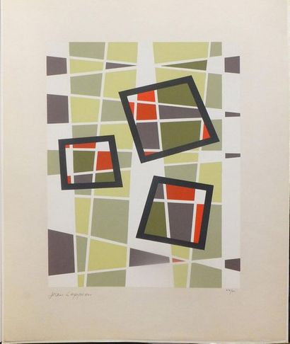 null LEPPIEN Jean (1910-1991). [Composition géométrique]. [1953]. Sérigraphie en...