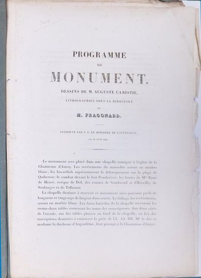 null BRETAGNE - MORBIHAN (56) – début XIXe. CARISTIE Auguste (1783-1862) (D’APRÈS)....