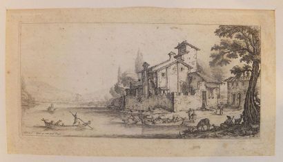 null CALLOT Jacques (1592-1635). The walk on the water. Proof on old yard of the...