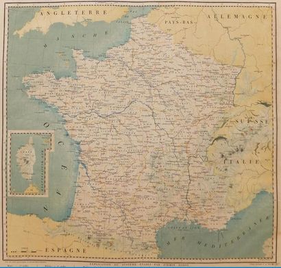 null BARBIÉ DU BOCAGE Jean-Denis (1760-1825). Carte de France : Carte typo-géographique...