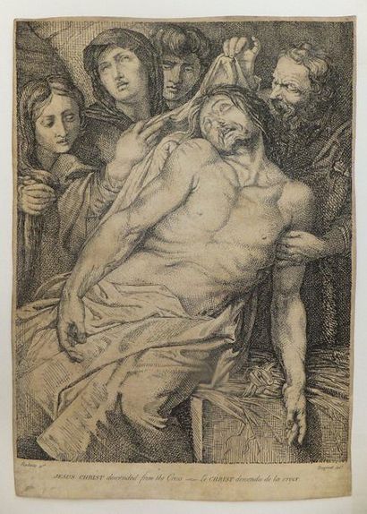 null BERGERET Pierre-Nolasque (1782-1863). Christ descended from the cross. Around...