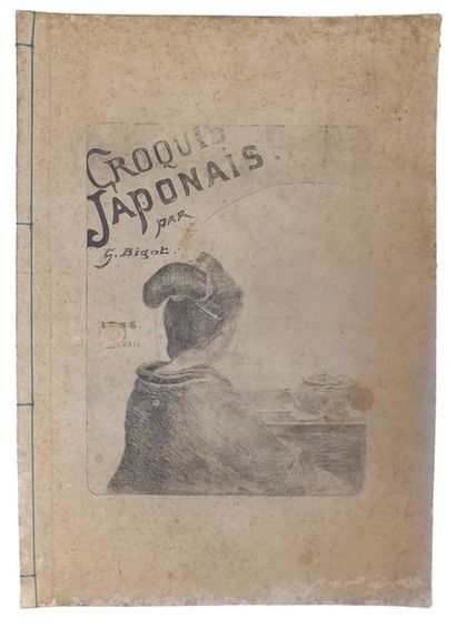 null BIGOT Georges Ferdinand (1860-1927). Croquis japonais. Tokyo, 1886. Album in-folio,...