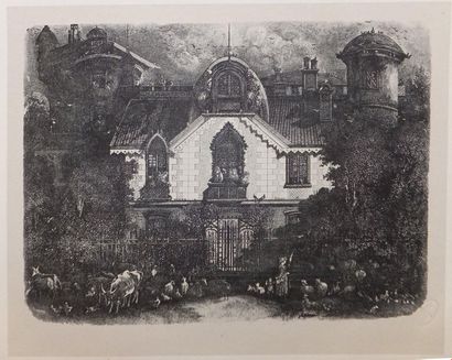 null BRESDIN Rodolphe (1822-1885). La maison enchantée. 1871. Report lithographique...