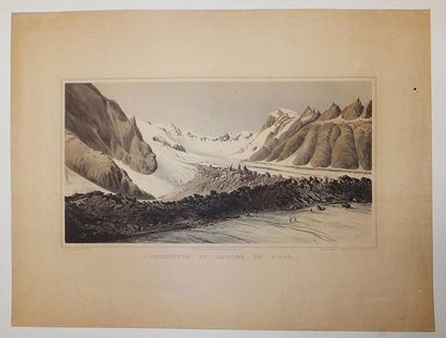 null SUISSE – XIXe. HOGARD Henri Charles (1808-1880) (D’APRÈS). L’Abschwung du glacier...