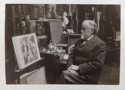 null [Portrait of Henri FANTIN-LATOUR in his studio, sitting in profile]. Circa 1903-1904....