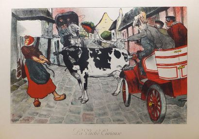 null FAURE DUJARRIC Louis-Lucien (1872-1943). En Panne ; La Vache Curieuse. 1903....