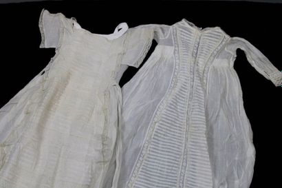 null Two baptismal gowns in embroidered linen and Valenciennes inlays