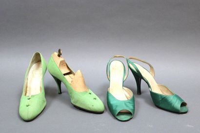 null Two pairs of shoes:

Christian Dior by Roger Vivier (custom-made)

A pair of...