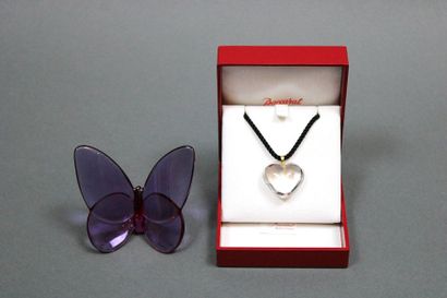null BACCARAT

Two pieces: a pink lucky butterfly and heart pendant