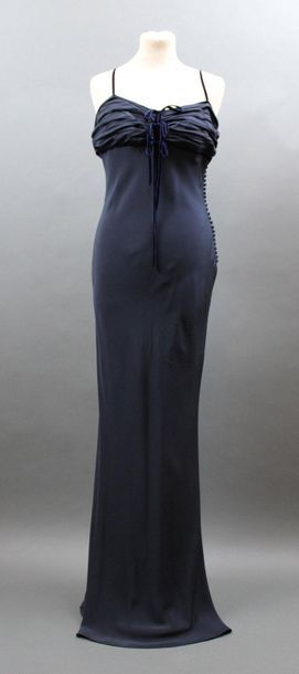 null Christian DIOR Boutique

Navy blue silk long dress, T.38