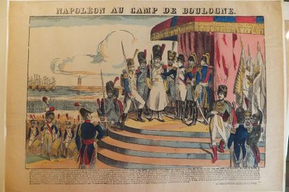 null NAPOLEON - Napoléon au camp de Boulogne - Imagerie d'Epinal - Bois, coloris...